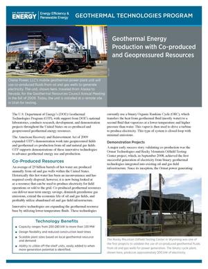 Geothermal Energy Production with Co-produced and Geopressured Resources (Fact Sheet)