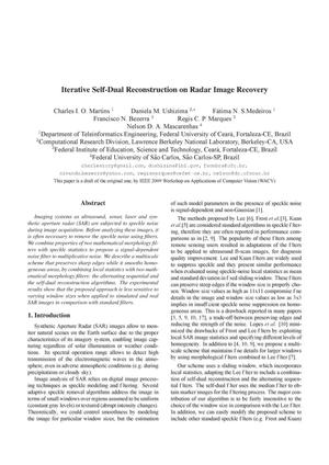 Iterative Self-Dual Reconstruction on Radar Image Recovery