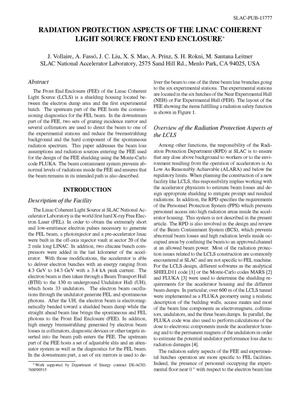 Radiation Protection Aspects of the Linac Coherent Light Source Front End Enclosure