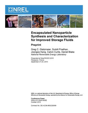 Encapsulated Nanoparticle Synthesis and Characterization for Improved Storage Fluids: Preprint