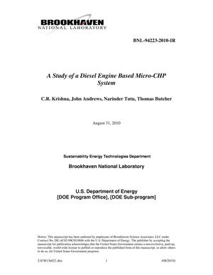 A Study of a Diesel Engine Based Micro-CHP System