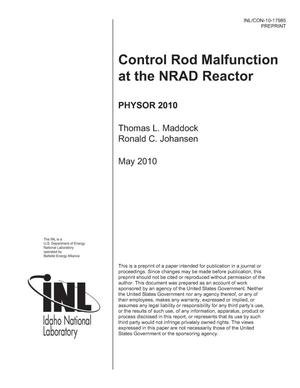 Control Rod Malfunction at the NRAD Reactor