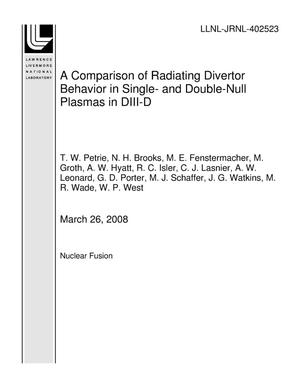 A Comparison of Radiating Divertor Behavior in Single- and Double-Null Plasmas in DIII-D
