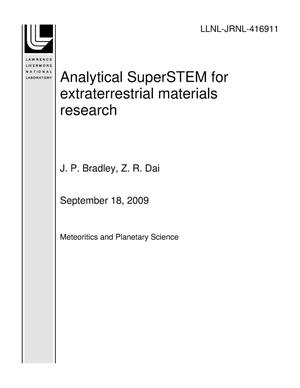 Analytical SuperSTEM for extraterrestrial materials research