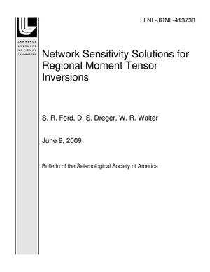 Network Sensitivity Solutions for Regional Moment Tensor Inversions