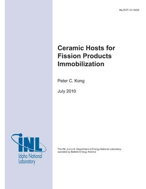 Ceramic Hosts for Fission Products Immobilization