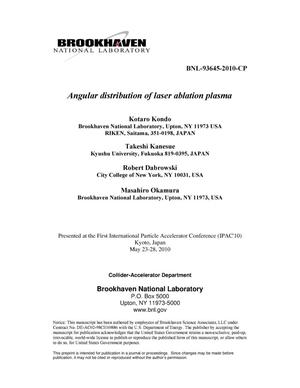 Angular distribution of laser ablation plasma