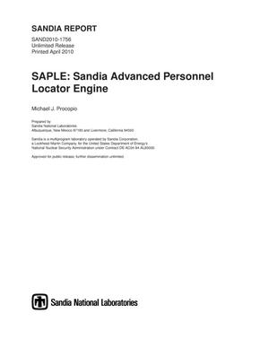 SAPLE: Sandia Advanced Personnel Locator Engine.