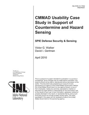 CMMAD Usability Case Study in Support of Countermine and Hazard Sensing