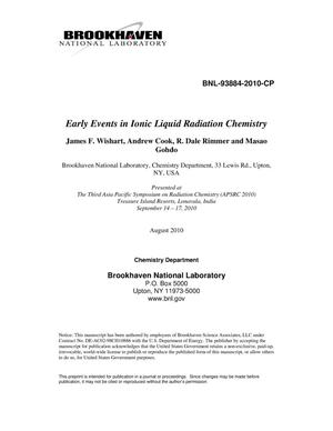 Early Events in Ionic Liquid Radiation Chemistry