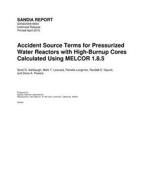 Accident source terms for pressurized water reactors with high-burnup cores calculated using MELCOR 1.8.5.