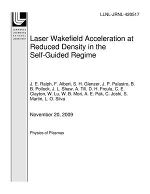 Laser Wakefield Acceleration at Reduced Density in the Self-Guided Regime