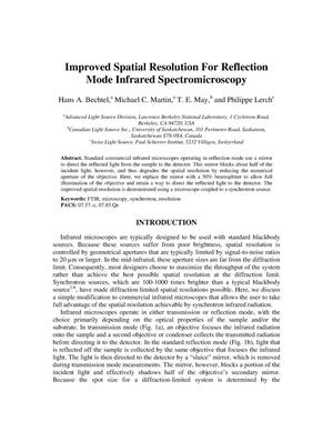 Improved Spatial Resolution For Reflection Mode Infrared Spectromicroscopy