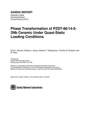 Phase transformation of PZST-86/14-5-2Nb ceramic under quasi-static loading conditions.