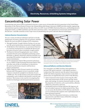 Concentrating Solar Power (Fact Sheet)