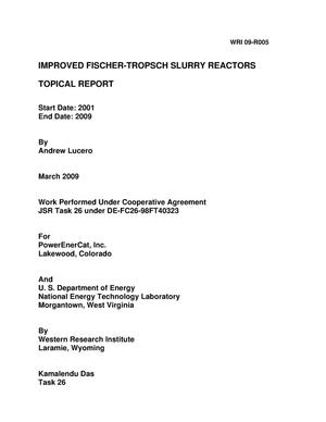 Improved Fischer-Tropsch Slurry Reactors