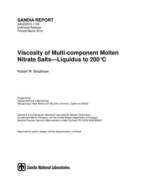 Viscosity of multi-component molten nitrate salts : liquidus to 200 degrees C.