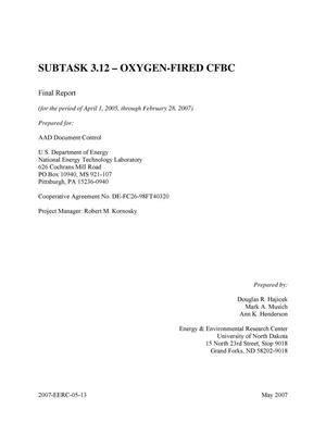 Subtask 3.12 - Oxygen-Fired CFBC