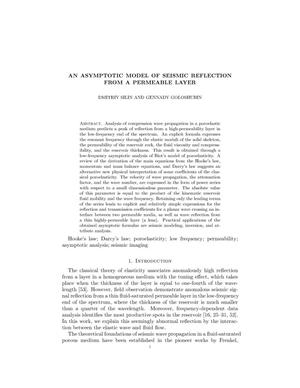 An asymptotic model of seismic reflection from a permeable layer