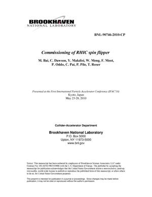 RHIC Spin Flipper Commissioning Status