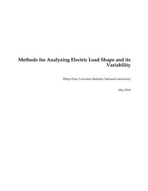 Methods for Analyzing Electric Load Shape and its Variability