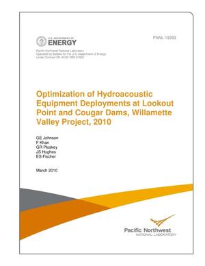 Optimization of Hydroacoustic Equipment Deployments at Lookout Point and Cougar Dams, Willamette Valley Project, 2010
