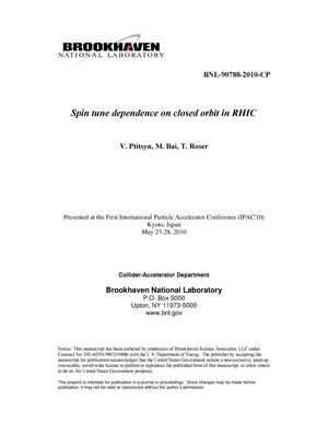 Spin tune dependence on closed orbit in RHIC