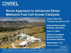 Novel Approach to Advanced Direct Methanol Fuel Cell Anode Catalysts