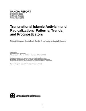 Transnational Islamic activism and radicalization : patterns, trends, and prognosticators.