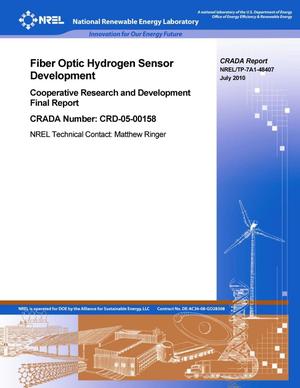 Fiber Optic Hydrogen Sensor Development: Cooperative Research and Development Final Report, CRADA number CRD-05-00158