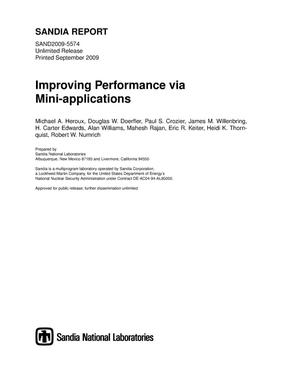 Improving performance via mini-applications.