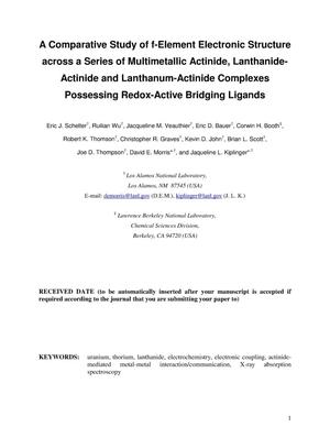 Comparative Study of f-Element Electronic Structure across a Series of Multimetallic Actinide, Lanthanide-Actinide and Lanthanum-Actinide Complexes Possessing Redox-Active Bridging Ligands