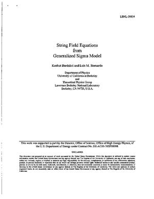 String Field Equations from Generalized Sigma Model
