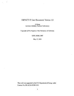 IMPACT-T User Document Version 1.6
