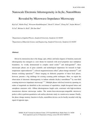 Nanoscale Electronic Inhomogeneity in In_2Se_3 Nanoribbons Revealed by Microwave Impedance Microscopy