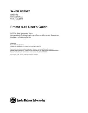 Presto 4.16 user<U+2019>s guide.