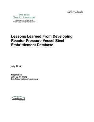 Lessons Learned From Developing Reactor Pressure Vessel Steel Embrittlement Database