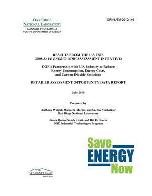 Save Energy Now Assessments Results 2008 Detailed Report