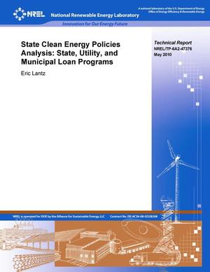 State Clean Energy Policies Analysis: State, Utility, and Municipal Loan Programs