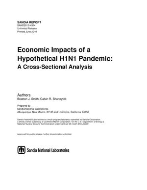 Economic impacts of a hypothetical H1N1 pandemic : a cross-sectional analysis.