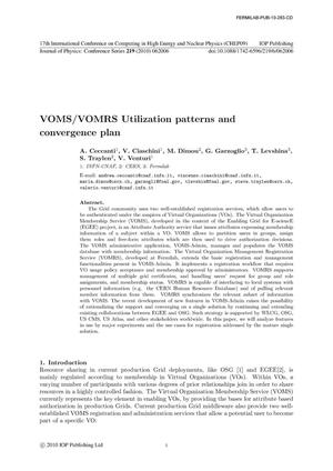 VOMS/VOMRS utilization patterns and convergence plan
