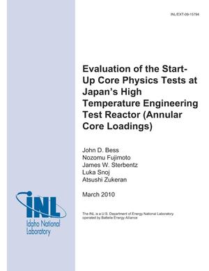 Evaluation of the Start-Up Core Physics Tests at Japan's High Temperature Engineering Test Reactor (Annular Core Loadings)