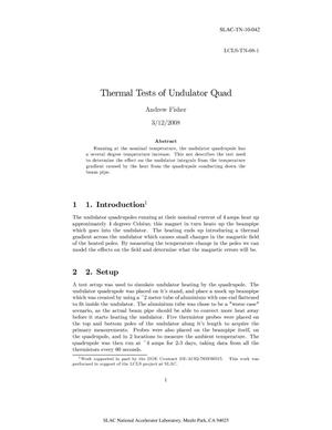 Thermal Tests of Undulator Quad