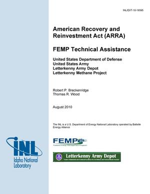American Recovery and Reinvestment Act (ARRA) FEMP Technical Assistance