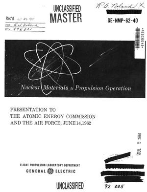 Presentation to the Atomic Energy Commission and the Air Force, June 14, 1962