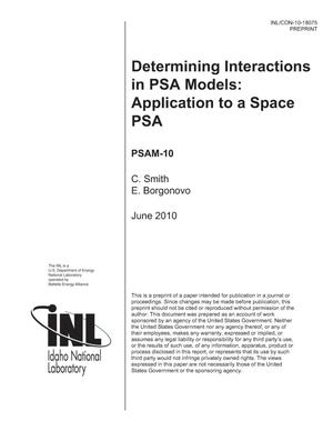 Determining Interactions in PSA models: Application to a Space PSA