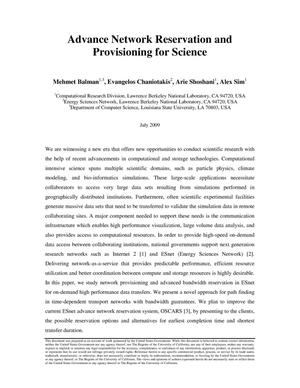Advance Network Reservation and Provisioning for Science