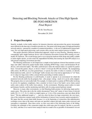 Detecting and Blocking Network Attacks at Ultra High Speeds