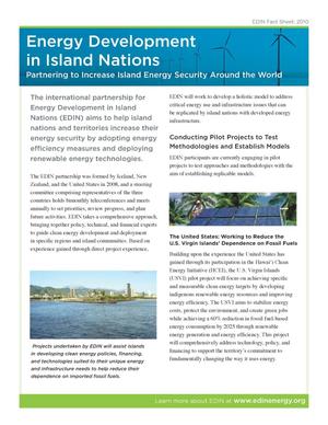 Energy Development in Island Nations (EDIN), Partnering to Increase Island Energy Security Around the World (Fact Sheet)