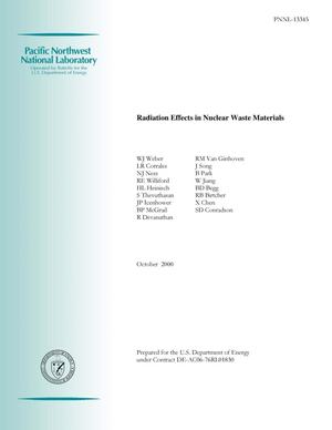Radiation Effects in Nuclear Waste Materials